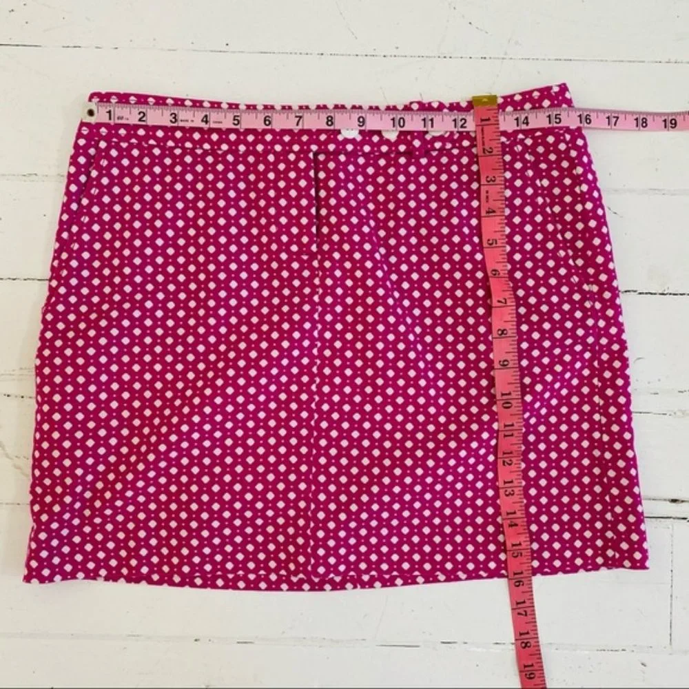 J. Crew Pink & White Polka Dot Mini Skirt (size 4)